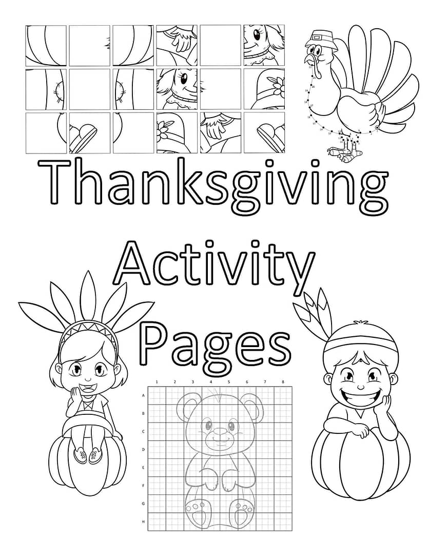 thanksgiving activity coloring book printable